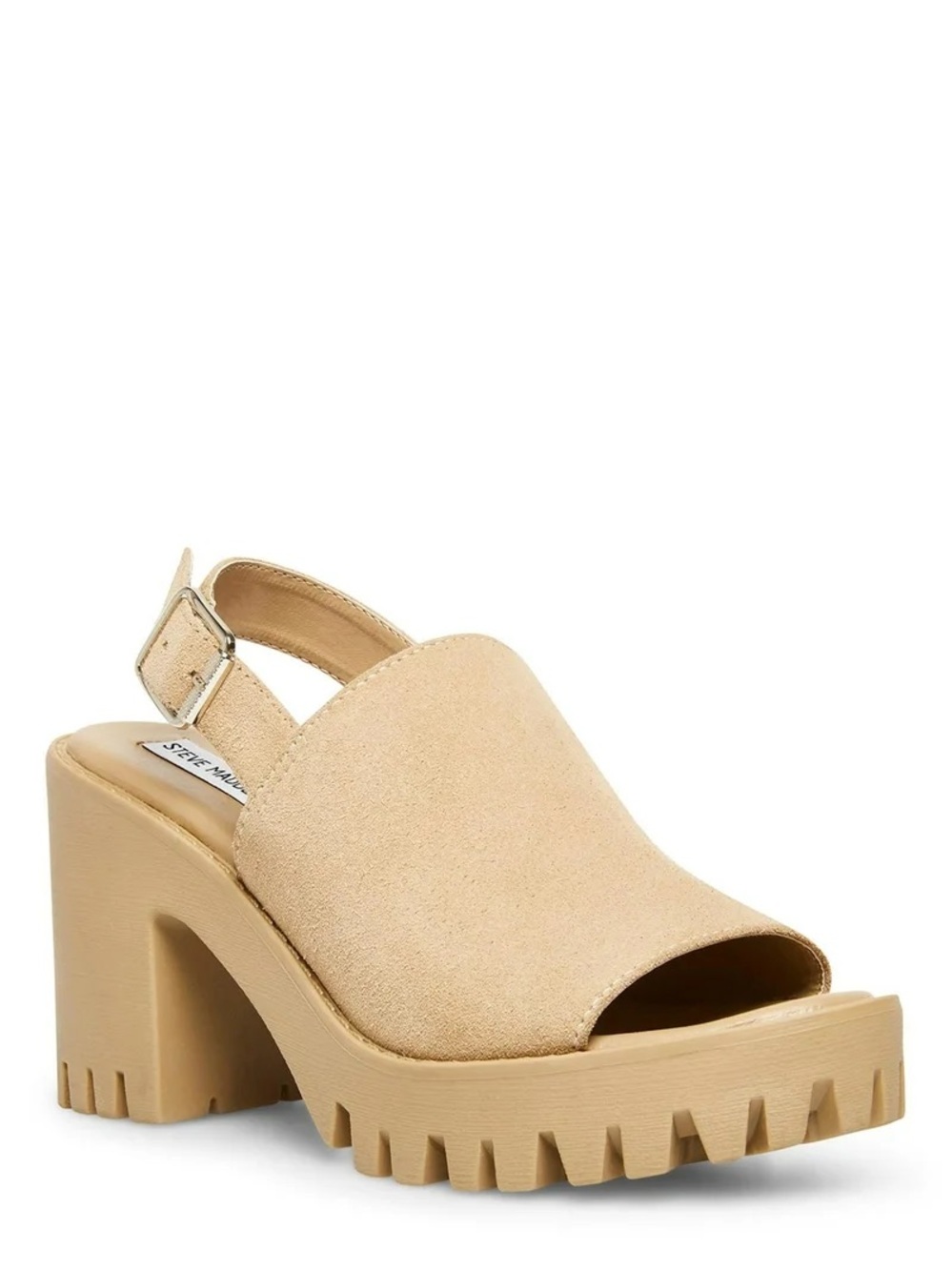 Steve Madden Sunnyside Beige Slingback Lug Sole Platform